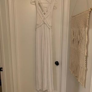 White maxi maternity dress